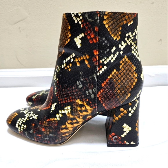 Circus By Sam Edelmam Kate Women's Snake Skin Tone Block Ankle Boots Size 7.5 - Picture 4 of 10